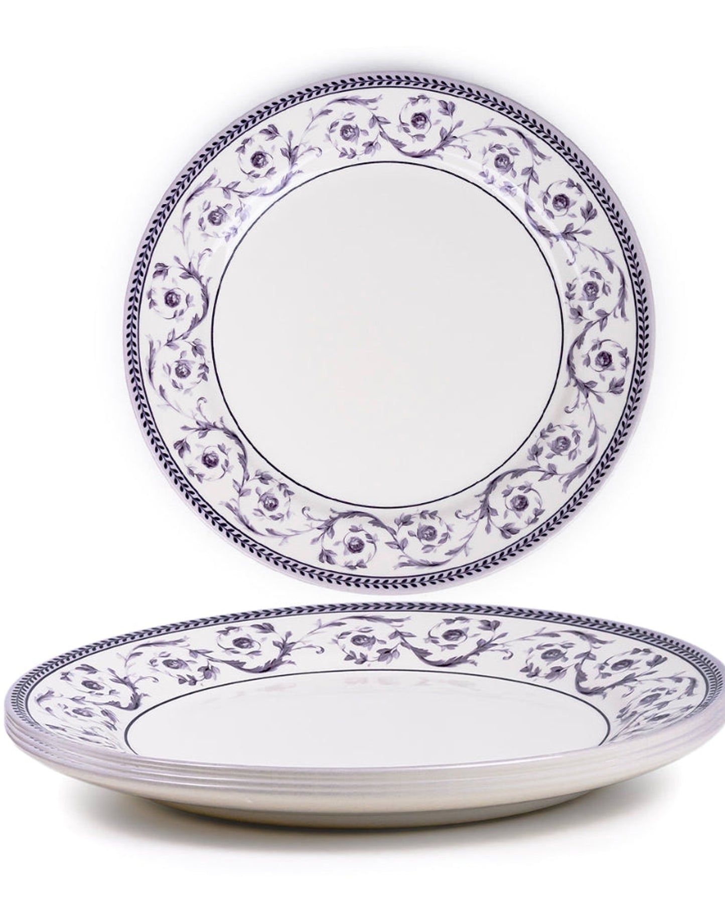 طبق عشاء سيراميكي من كلايتان كاليستا، مقاس 10.5 بوصة (أرجواني وأبيض، مجموعة من قطعة واحدة)