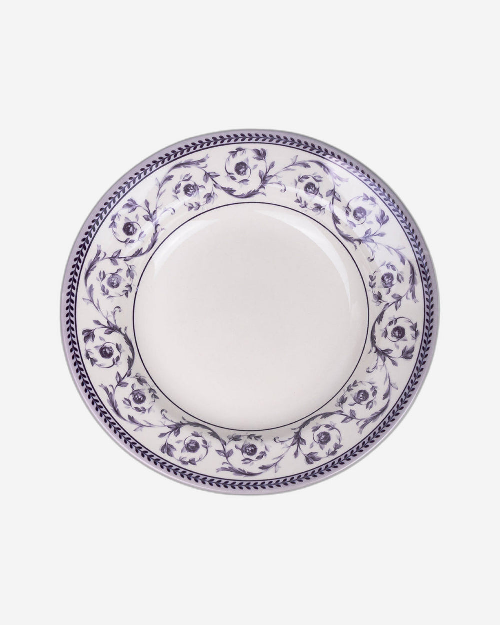Claytan Callista 9.1 inch Ceramic Soup Plate (Purple & White, Set Of 1)