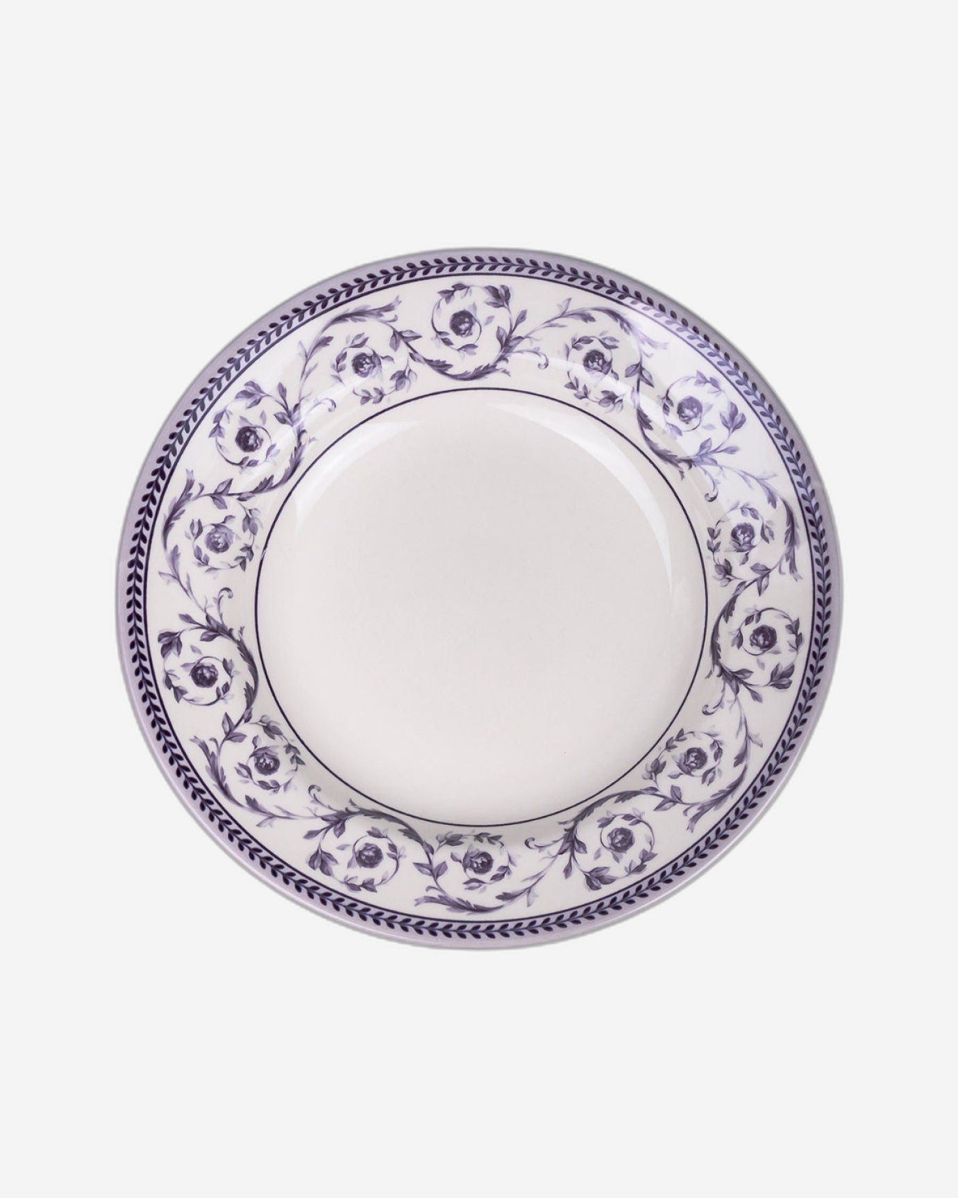 Claytan Callista 9.1 inch Ceramic Soup Plate (Purple & White, Set Of 1)