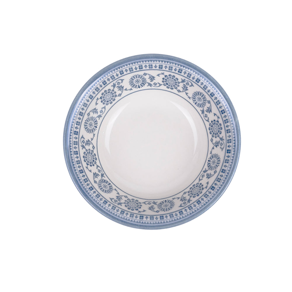 Claytan Plethora 6 inch Porcelain Cereal & Breakfast Bowl (Grey & White, Set Of 1)