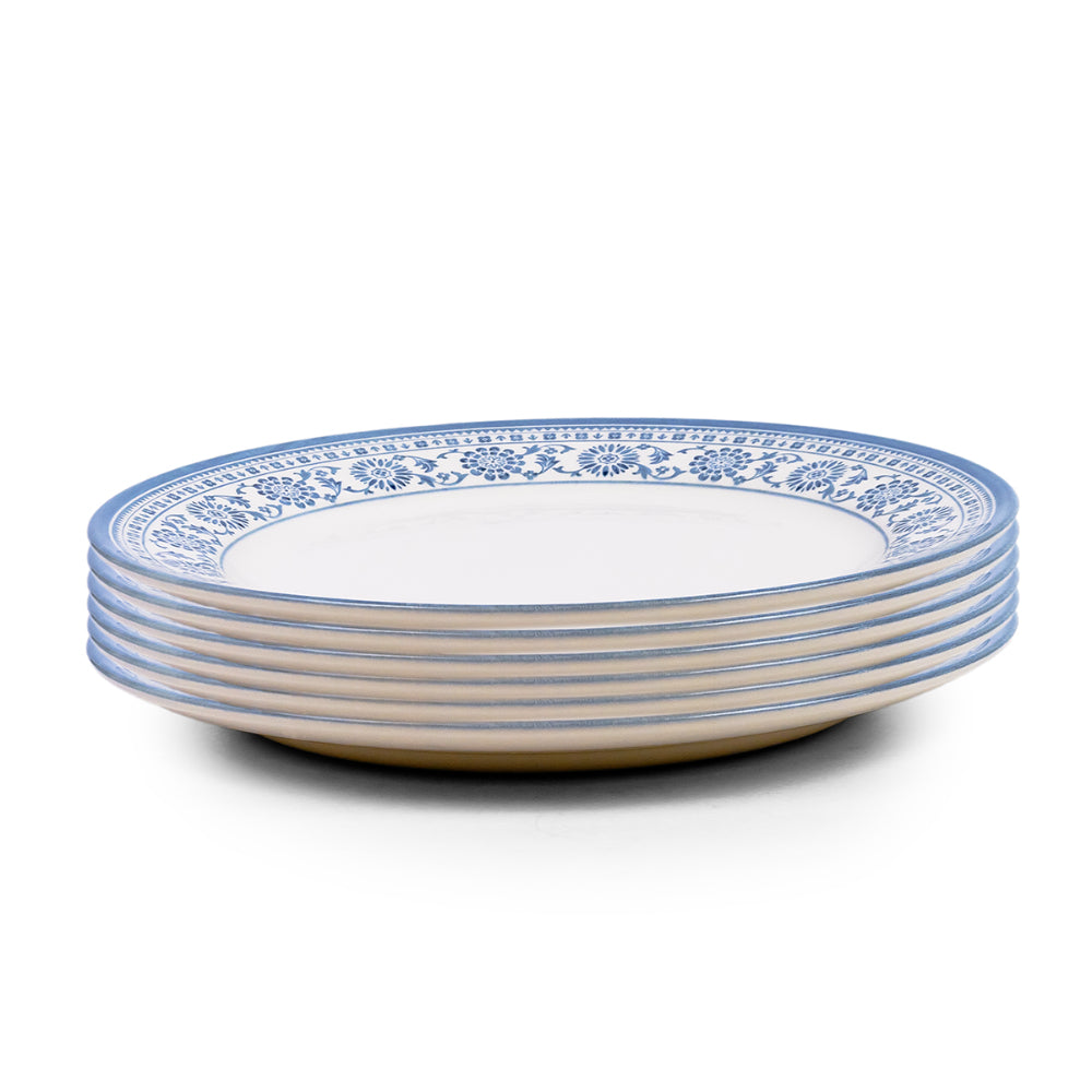 طبق عشاء بورسلين من Claytan Plethora مقاس 10.5 بوصة (رمادي وأبيض، مجموعة من قطعة واحدة)