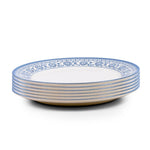 طبق عشاء بورسلين من Claytan Plethora مقاس 10.5 بوصة (رمادي وأبيض، مجموعة من قطعة واحدة)