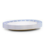 طبق سيراميك بيضاوي من Claytan Plethora مقاس 14.2 بوصة مطلي يدويًا (رمادي وأبيض، مجموعة من قطعة واحدة)