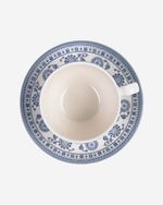 طقم فناجين قهوة وصحن من الخزف من Claytan Plethora بحافة رمادية سعة 240 مل (رمادي وأزرق، طقم من قطعة واحدة)