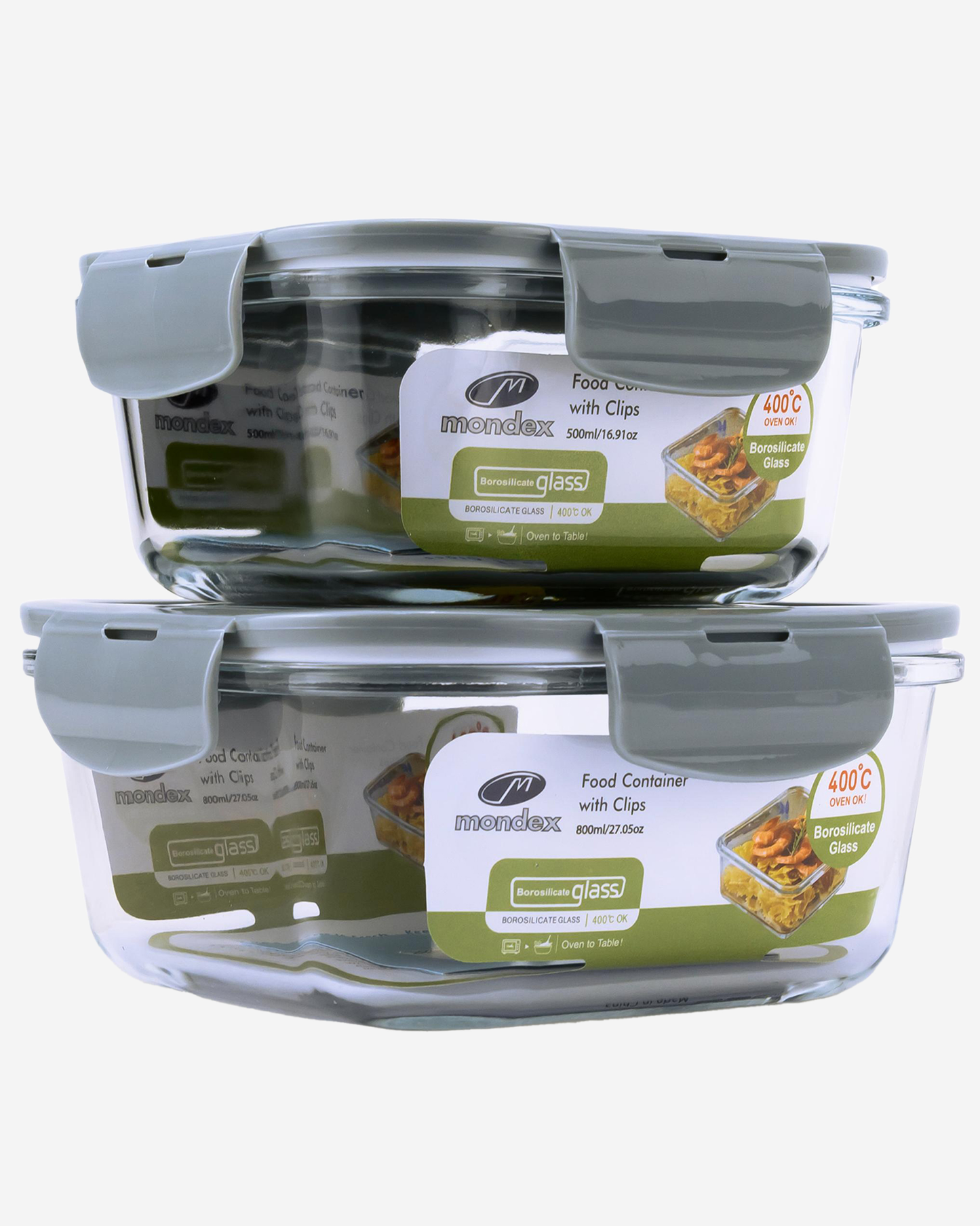 Mondex Glass Food Saver Set 500ml & 800ml