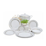 83 pcs Dinner set white with Silver  COLD CITY OF GEORGIA