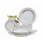 طقم عشاء دانكوتوا من 83 قطعة باللون الأبيض الفضي مدينة جورجيا الباردة