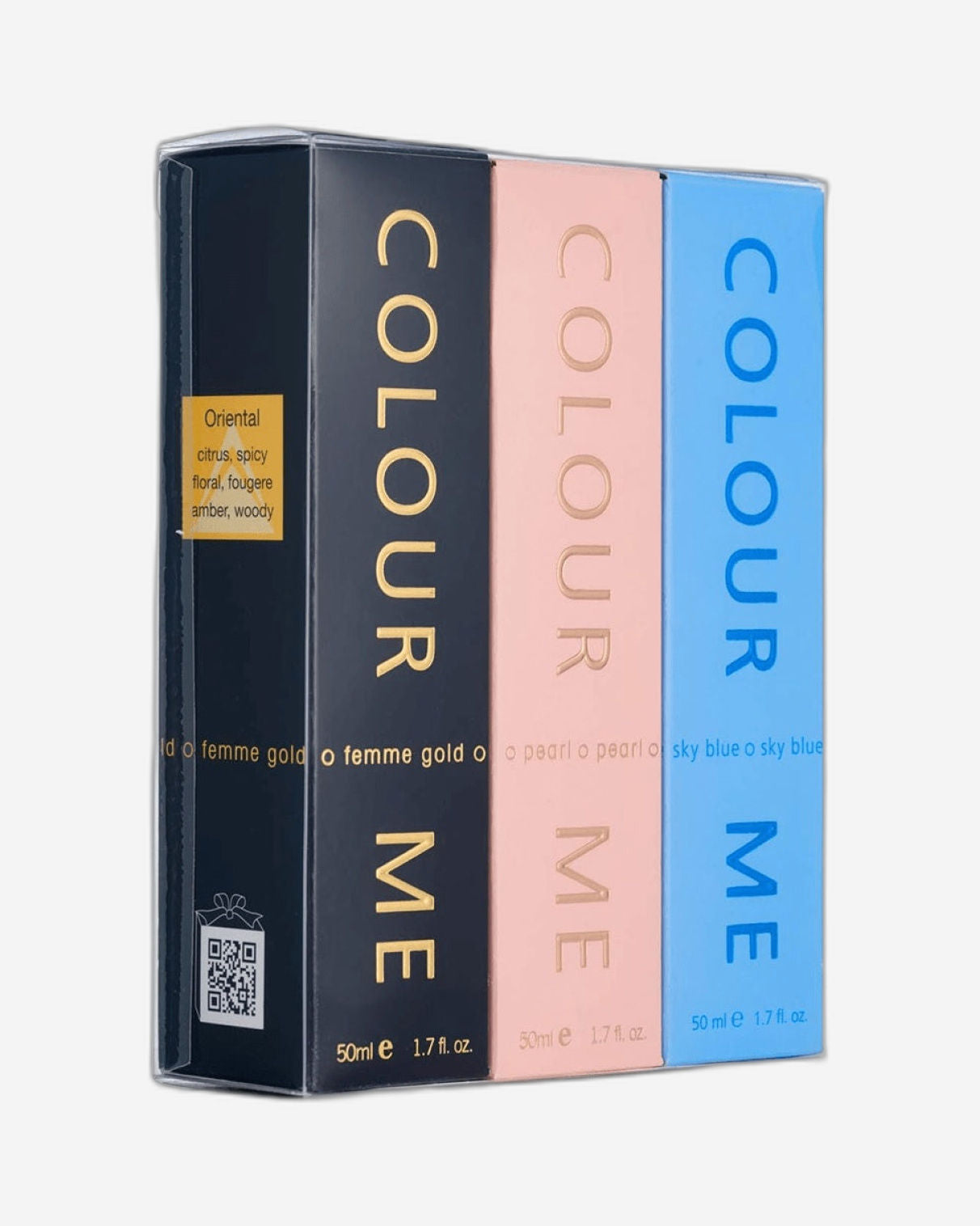 كولور مي للنساء أو دو بارفان 50 مل × 3 (ذهبي أنثوي)/أزرق سماوي/بوبارت