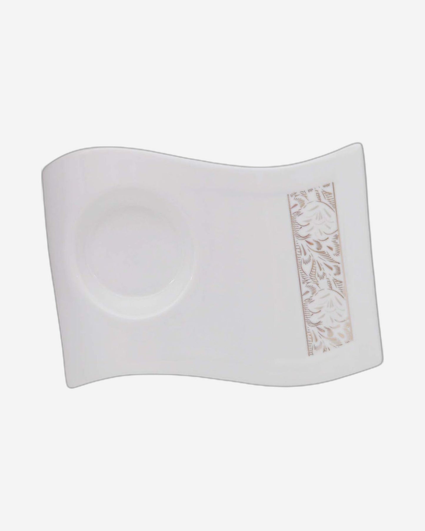 طقم فناجين وصحون طويلة من البورسلين من شالو، ١٢ قطعة، أبيض | طقم شاي وقهوة أنيق للاستخدام اليومي