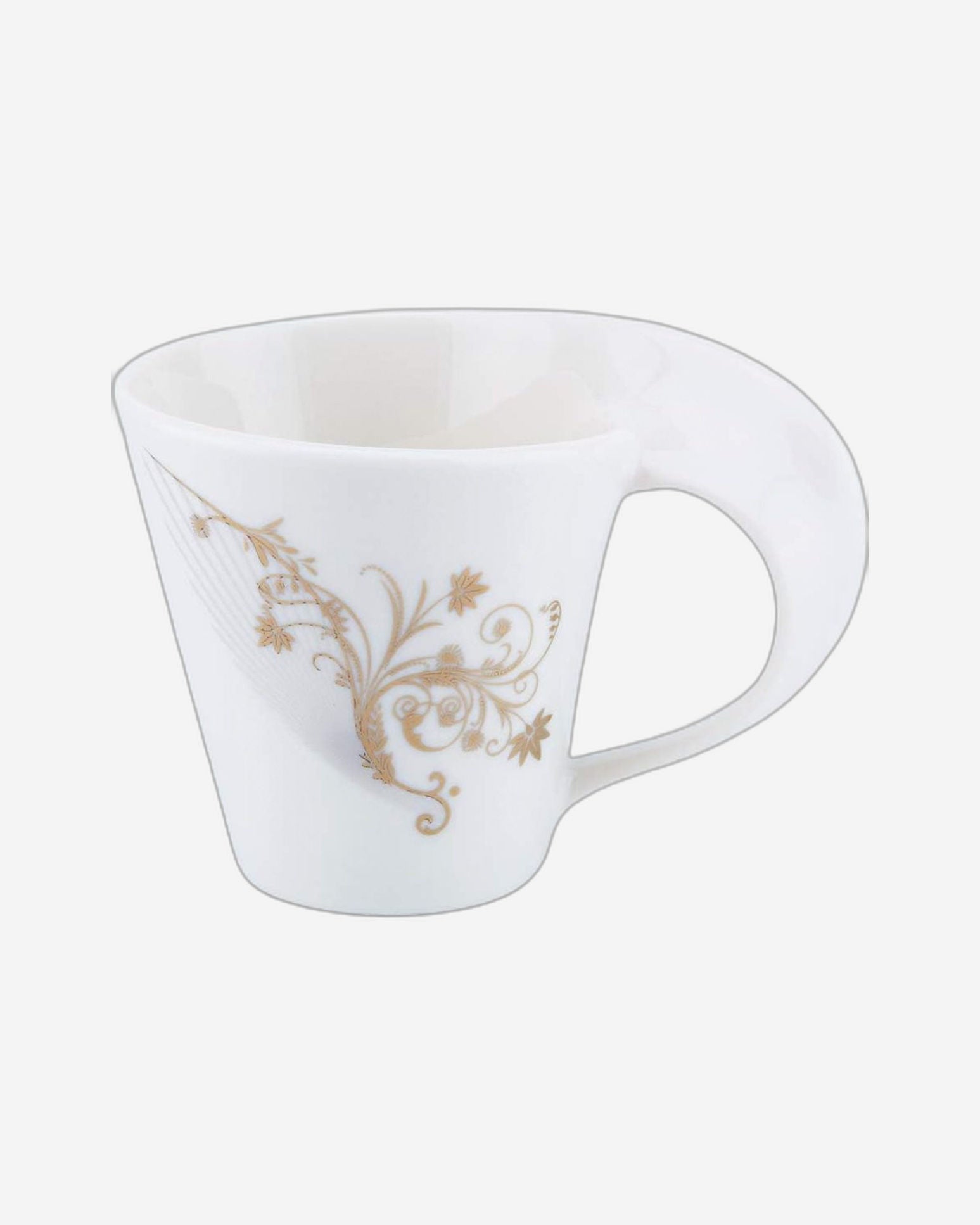 طقم فناجين وصحون من البورسلين الضحل، ١٢ قطعة، ٢٠٠ مل | طقم شاي وقهوة أبيض أنيق