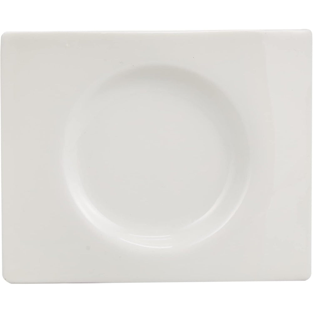 طقم شاي صيني عظمي ضحل، أبيض - طقم من 15 قطعة مع إبريق شاي سعة 1050 مل، وكريمة سعة 175 مل، ووعاء سكر سعة 175 مل، و6 أكواب سعة 150 مل، و6 أطباق