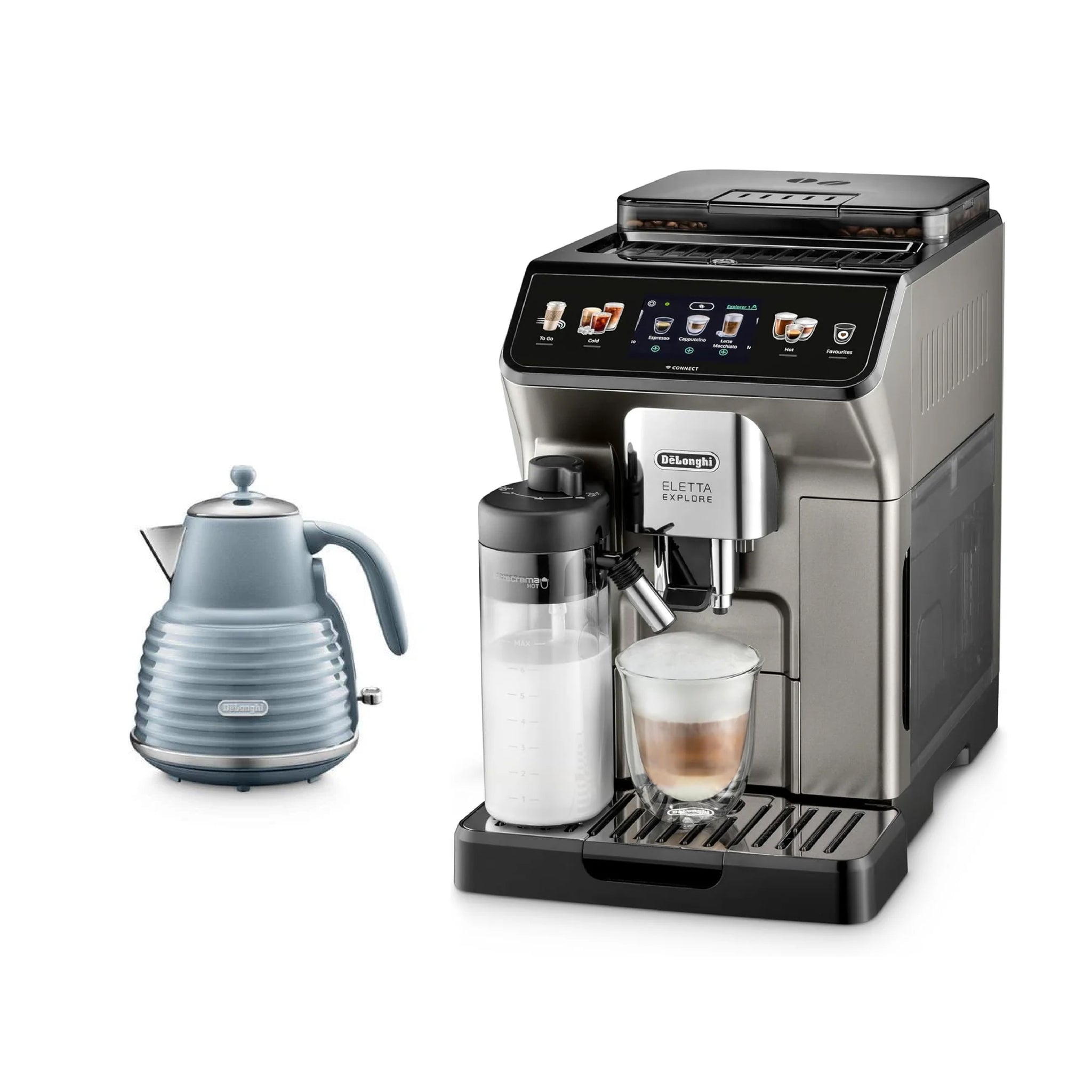 DELONGHI ELETTA EXPLORE - ECAM450.86.T+ SCOLPITO KETTLE 1.5L KBZS3001.AZ