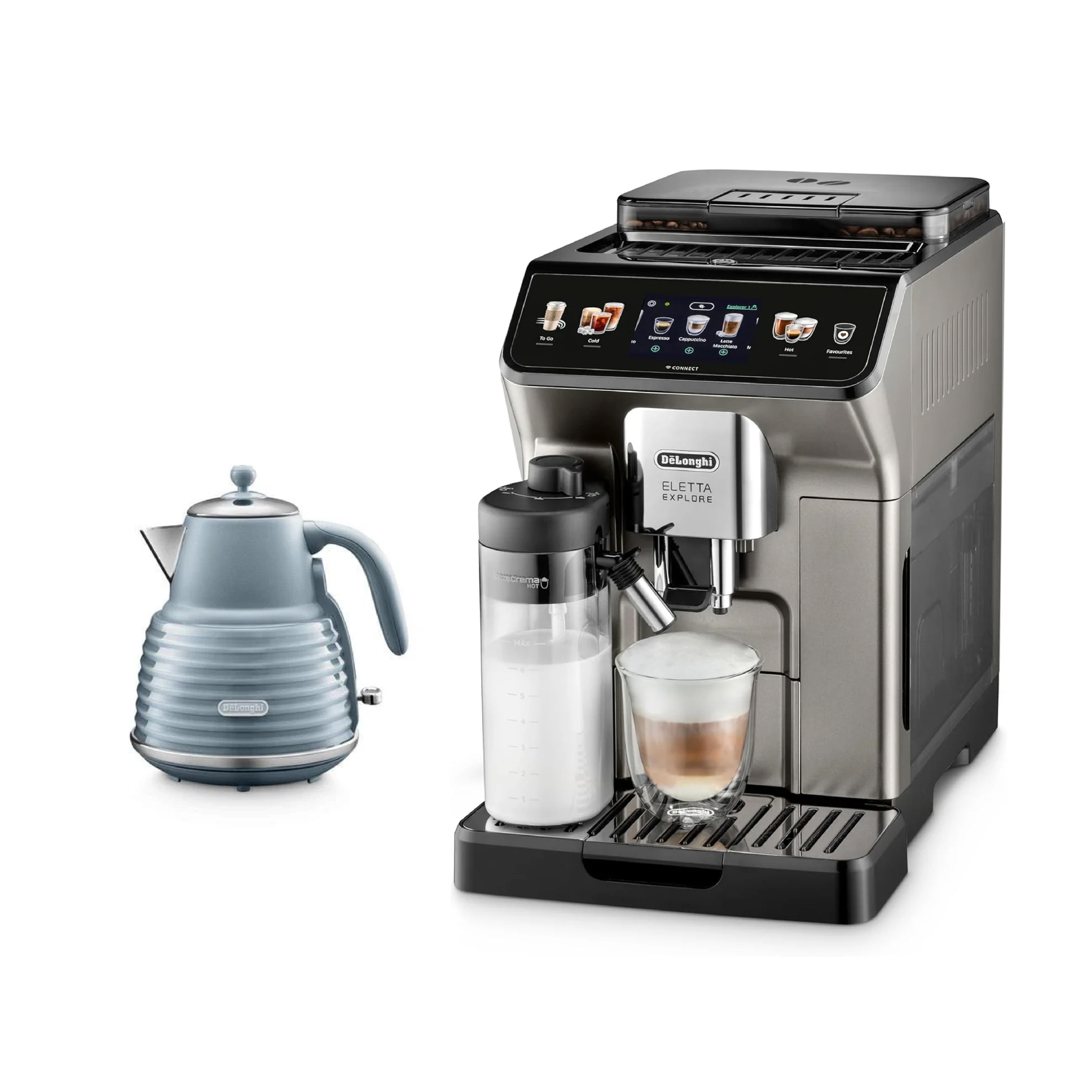 DELONGHI ELETTA EXPLORE - ECAM450.86.T+ SCOLPITO KETTLE 1.5L KBZS3001.AZ