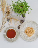 24 pcs Dinner Set Green Leaves  DESERT FLOWER CITY OF UAE