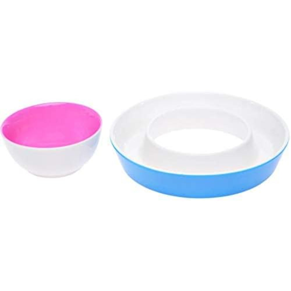 طقم أوعية خزفية ضحلة دوامية، مكون من قطعتين من أوعية التقديم الأنيقة باللون الأبيض