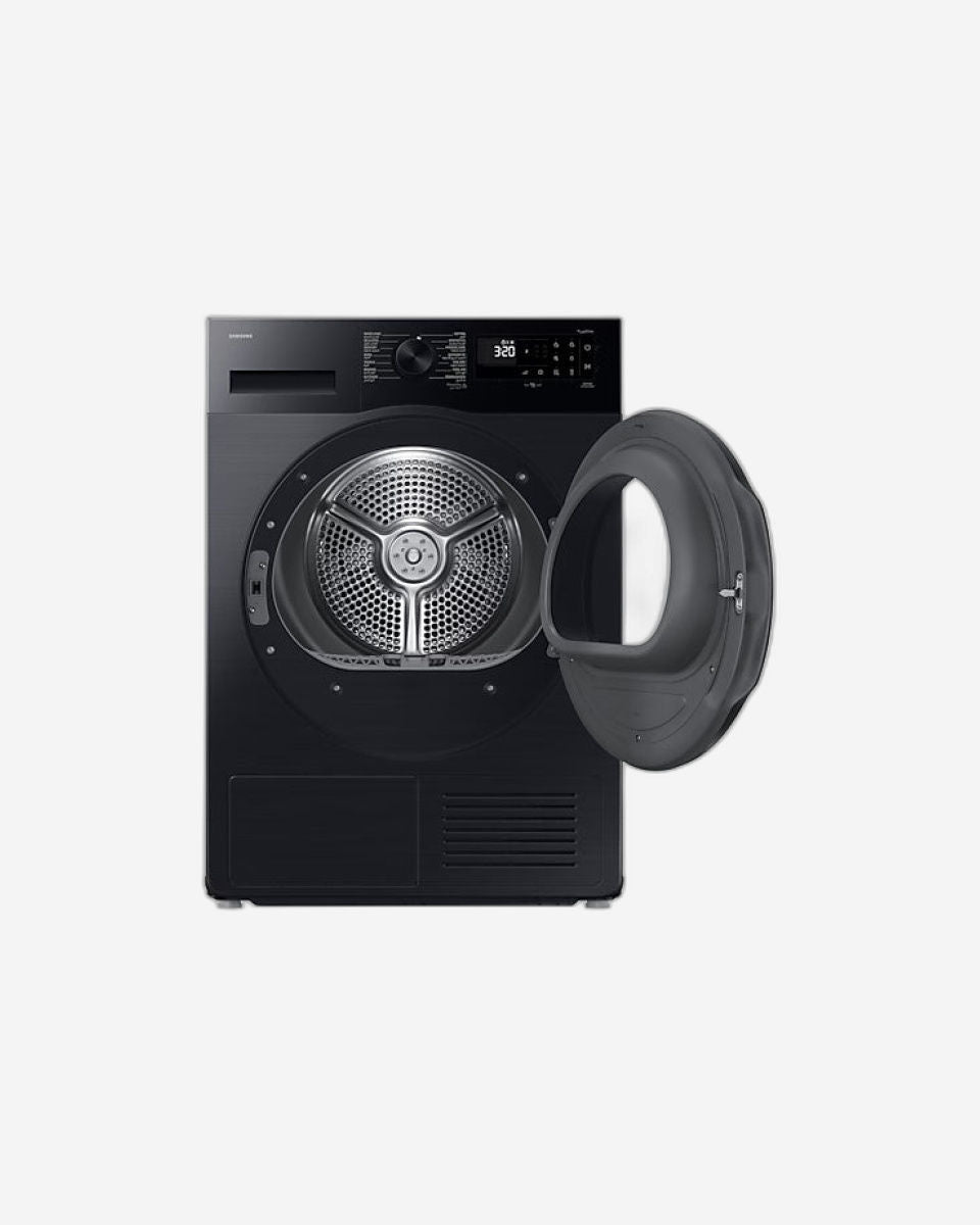 مجفف ملابس سامسونج بمضخة حرارية سعة 9 كجم، DV90CGC2A0ABGU - كفاءة طاقة A+++، عناية صحية، تقنية تجفيف مثالية - أسود