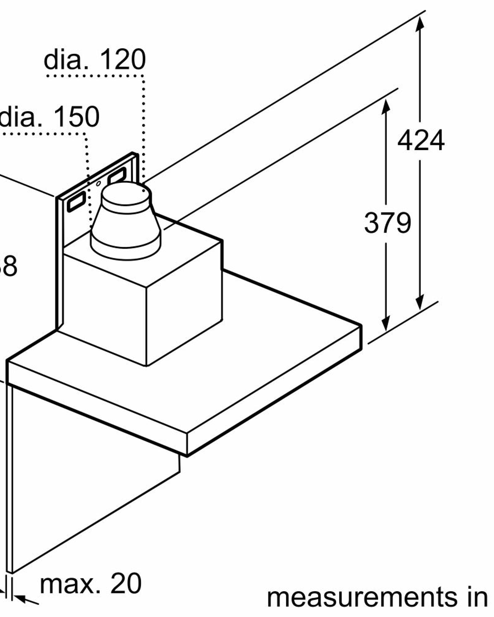 شفاط مطبخ بوش 60 سم من السلسلة 6، يُثبت على الحائط، يعمل باللمس