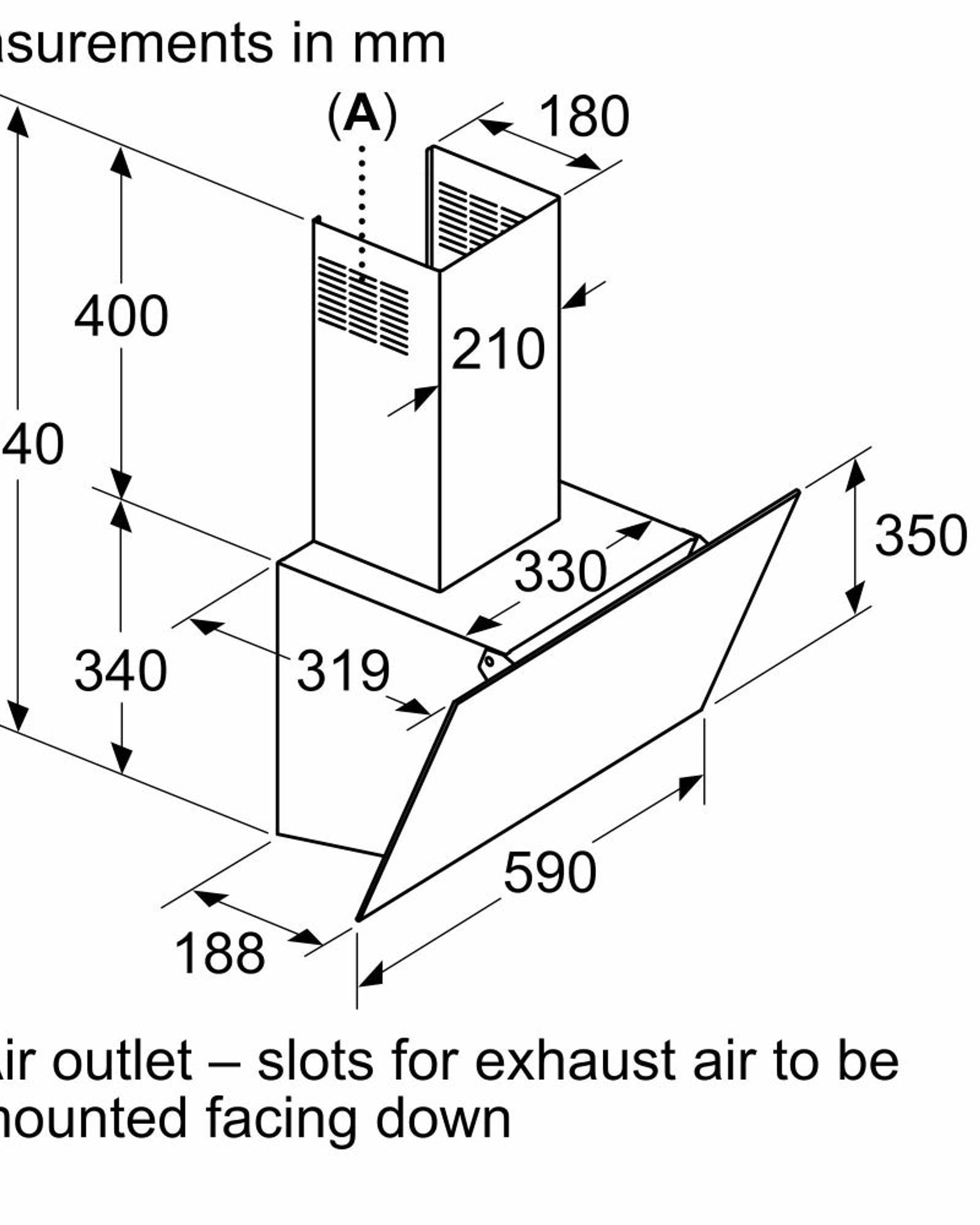 شفاط مطبخ بوش 60 سم من السلسلة 2، مثبت على الحائط، زجاج شفاف