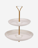 طبق دائري من الخزف الصيني العظمي، 3 طبقات، مقاس 7/9/11 بوصة، مع حامل ذهبي - طقم تقديم أنيق للمقبلات والحلويات والوجبات الخفيفة