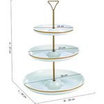 طبق دائري من الخزف العظمي الصيني، 3 طبقات، 7/9/11 بوصة، مع حامل وملصق ذهبي، صينية تقديم مربوطة لعرض الطعام والحلوى والمقبلات، طقم أطباق تقديم للحفلات، ذهبي، أبيض/ذهبي، DY178-DG