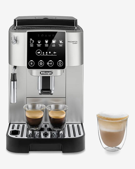 ماكينة قهوة ديلونجي الأوتوماتيكية بالكامل MAGNIFICA START ماكينة إسبريسو من حبة إلى كوب مثالية للإسبريسو والأمريكانو والكابتشينو واللاتيه والماكياتو - ECAM220.31.SB فضي/أسود (معتمدة من هيئة الإمارات للمواصفات والمقاييس)