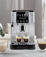 ماكينة قهوة ديلونجي الأوتوماتيكية بالكامل MAGNIFICA START ماكينة إسبريسو من حبة إلى كوب مثالية للإسبريسو والأمريكانو والكابتشينو واللاتيه والماكياتو - ECAM220.31.SB فضي/أسود (معتمدة من هيئة الإمارات للمواصفات والمقاييس)
