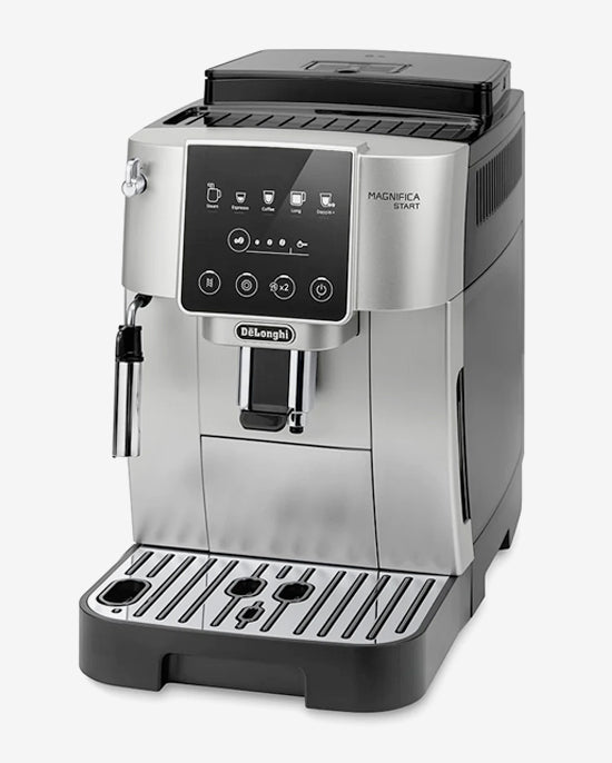 ماكينة قهوة ديلونجي الأوتوماتيكية بالكامل MAGNIFICA START ماكينة إسبريسو من حبة إلى كوب مثالية للإسبريسو والأمريكانو والكابتشينو واللاتيه والماكياتو - ECAM220.31.SB فضي/أسود (معتمدة من هيئة الإمارات للمواصفات والمقاييس)