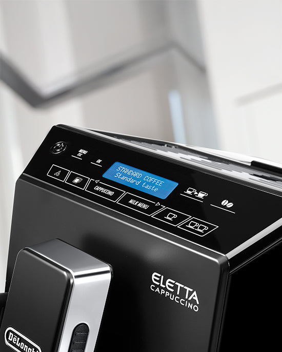 ماكينة قهوة ديلونجي إليتا أوتوماتيكية بالكامل | مزودة بخافق حليب | ١٣ إعدادًا قابلًا للتعديل | مطحنة قهوة مدمجة | ECAM44.660.B (أسود)