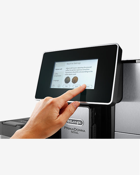 ماكينة قهوة ديلونجي بريمادونا سول، ماكينة قهوة أوتوماتيكية بالكامل من الحبوب إلى الكوب، أكثر من 20 وظيفة، مثالية للإسبريسو والأمريكانو والكابتشينو واللاتيه والماكياتو والعديد من وصفات القهوة الأخرى ECAM610.75.MB