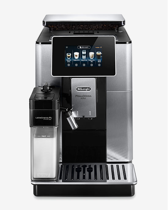 ماكينة قهوة ديلونجي بريمادونا سول، ماكينة قهوة أوتوماتيكية بالكامل من الحبوب إلى الكوب، أكثر من 20 وظيفة، مثالية للإسبريسو والأمريكانو والكابتشينو واللاتيه والماكياتو والعديد من وصفات القهوة الأخرى ECAM610.75.MB