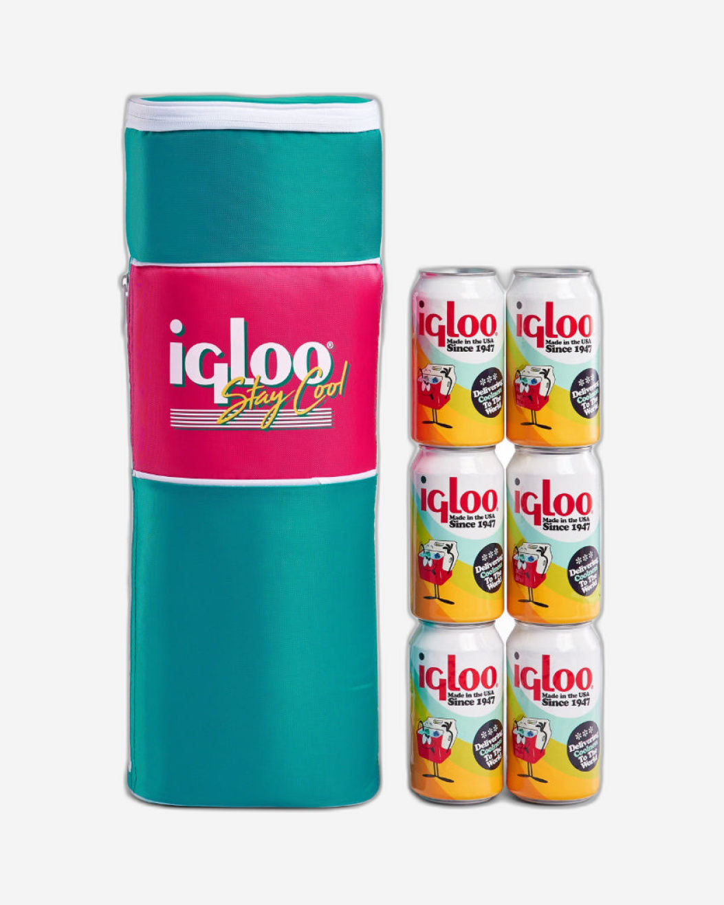 حقيبة تبريد مزدوجة الأسطوانة من إيجلو ريترو - لون اليشم الداكن/الأرجواني الداكن/الأصفر