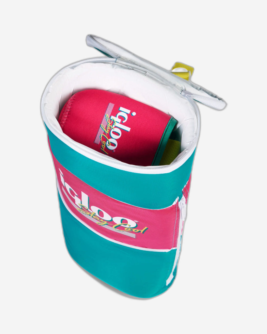 حقيبة تبريد مزدوجة الأسطوانة من إيجلو ريترو - لون اليشم الداكن/الأرجواني الداكن/الأصفر