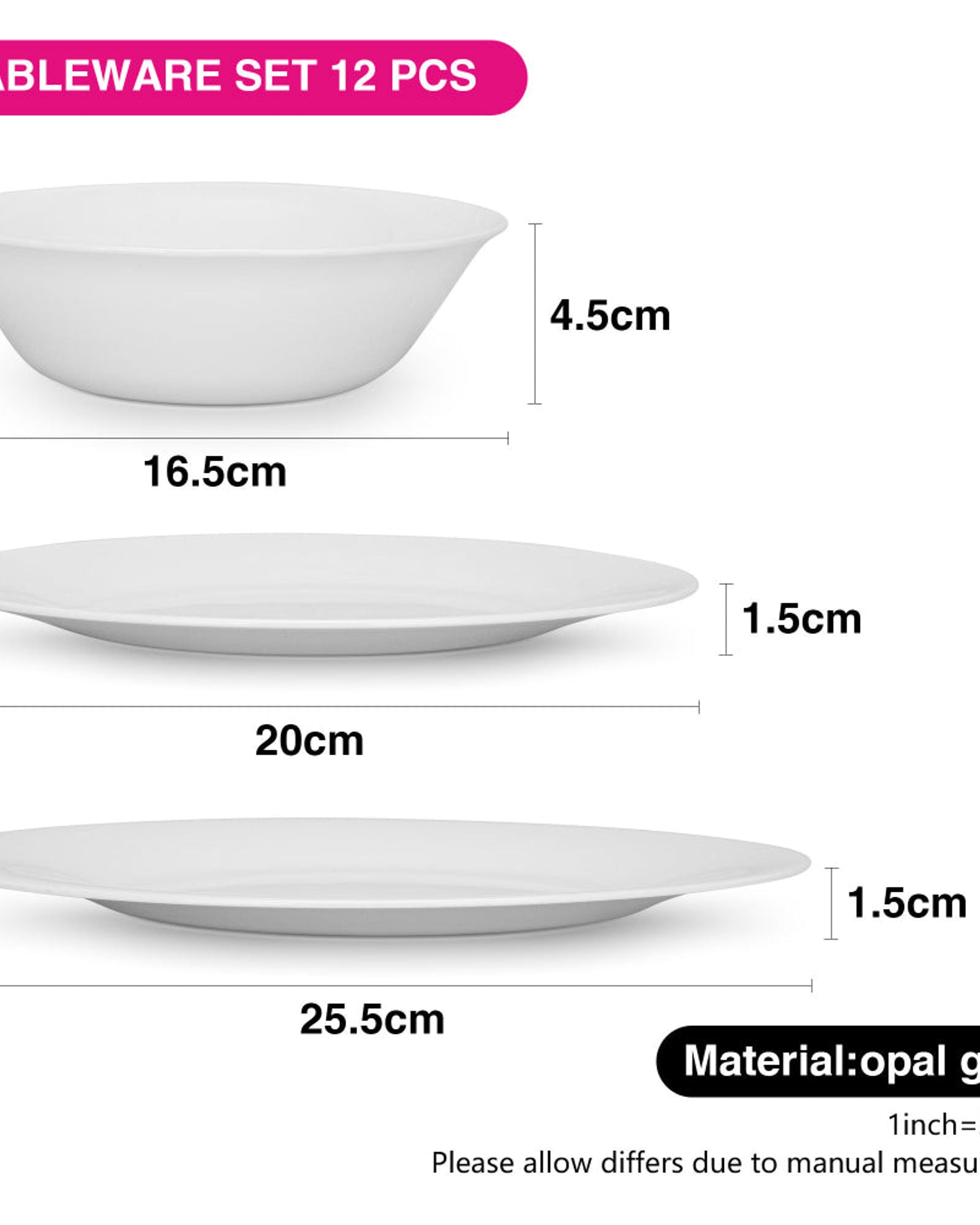 طقم أدوات مائدة فيسمان من 12 قطعة، فيليزيا أوبال جلاس