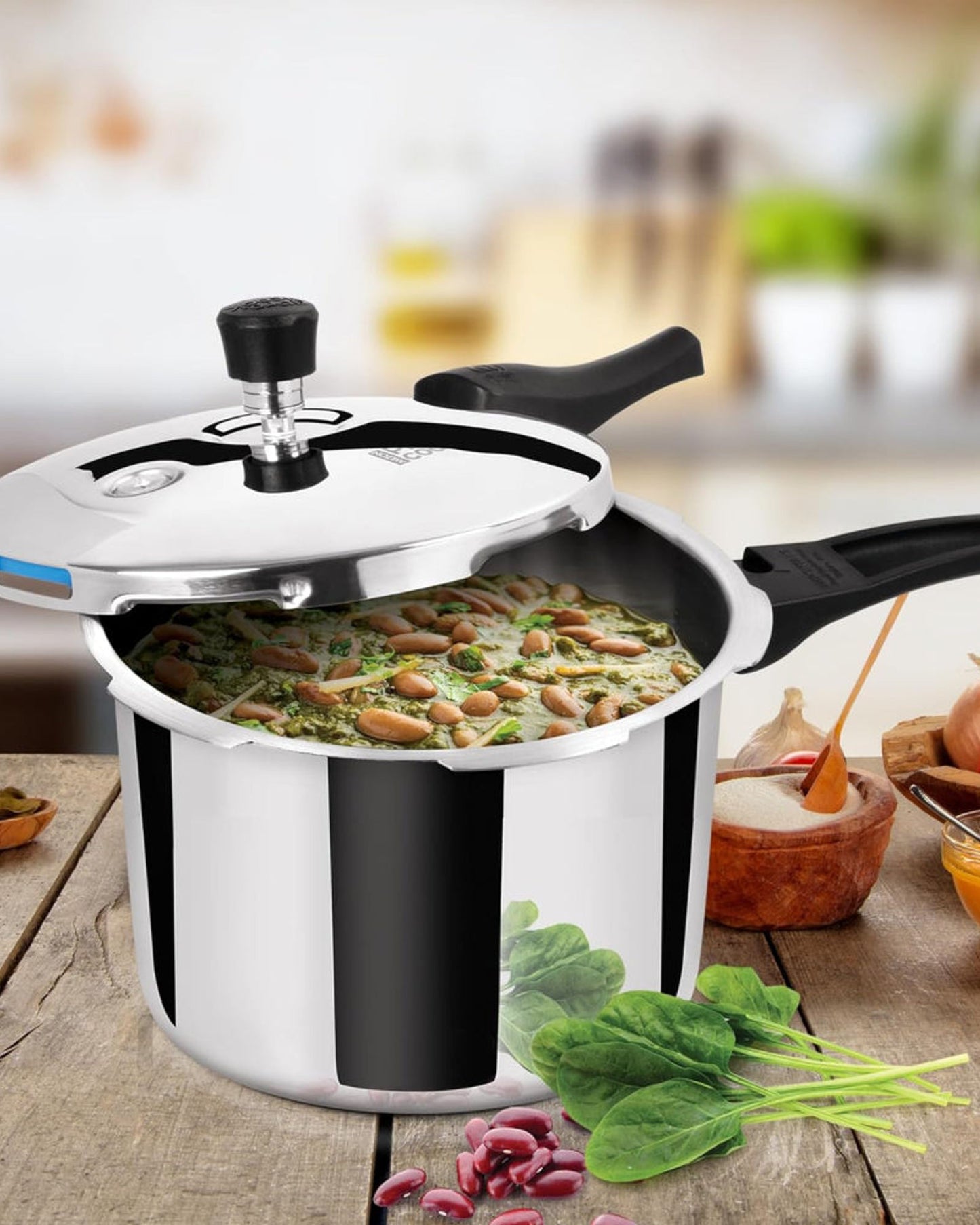 طنجرة ضغط ميلتون برو كوك ثلاثية الطبقات من الفولاذ المقاوم للصدأ بغطاء خارجي، سعة ٣ لترات، لون فضي | آمنة للغسل في غسالة الأطباق | آمنة للطعام | آمنة للطهي بالحث الحراري | آمنة للطهي على الموقد الساخن | آمنة للطهي على اللهب