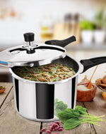 طنجرة ضغط ميلتون برو كوك ثلاثية الطبقات من الفولاذ المقاوم للصدأ بغطاء خارجي، سعة ٣ لترات، لون فضي | آمنة للغسل في غسالة الأطباق | آمنة للطعام | آمنة للطهي بالحث الحراري | آمنة للطهي على الموقد الساخن | آمنة للطهي على اللهب