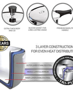 طنجرة ضغط ميلتون برو كوك ثلاثية الطبقات من الفولاذ المقاوم للصدأ بغطاء خارجي، سعة ٣ لترات، لون فضي | آمنة للغسل في غسالة الأطباق | آمنة للطعام | آمنة للطهي بالحث الحراري | آمنة للطهي على الموقد الساخن | آمنة للطهي على اللهب