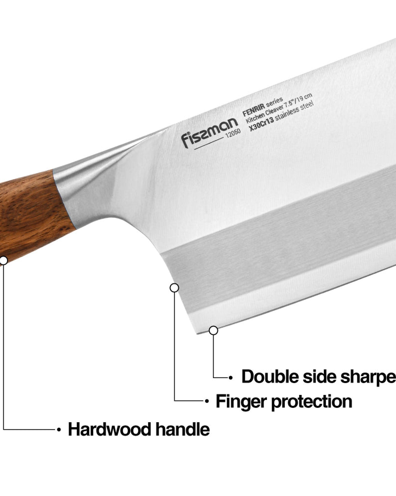 ساطور مطبخ فيسمان 7.5 بوصة سلسلة فينرير (فولاذ 420J2)