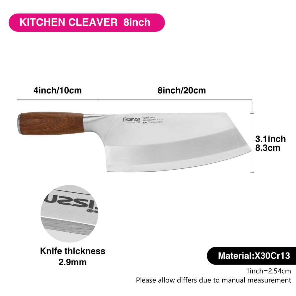 ساطور مطبخ فيسمان 8 بوصة سلسلة فينرير 20 سم (فولاذ 420J2)