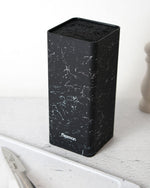 منظم سكاكين المطبخ من فيسمان، مقاس ١٠×١٠×٢٢ سم، شكل مربع، لون رخام أسود (بلاستيك)