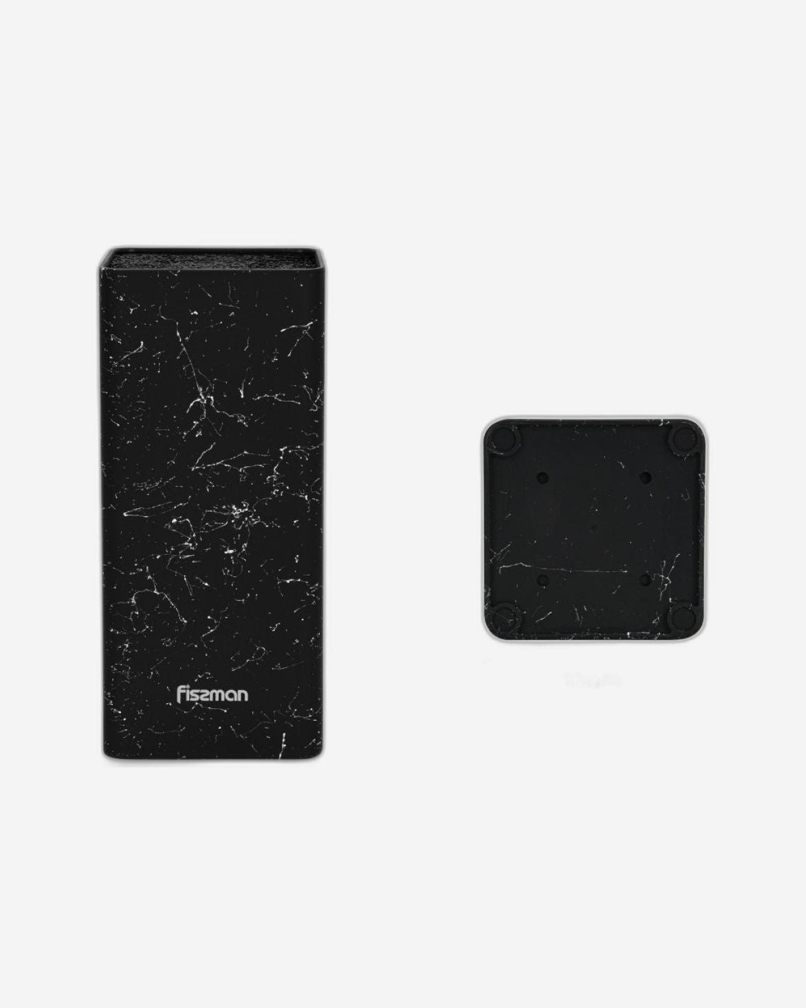 منظم سكاكين فيسمان مربع الشكل، لون رخامي أسود، 22 سم