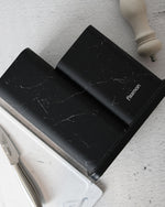 منظم سكاكين وأدوات المطبخ من فيسمان، 11×11×23+11×11×17 سم، لون رخامي أسود (بلاستيك)