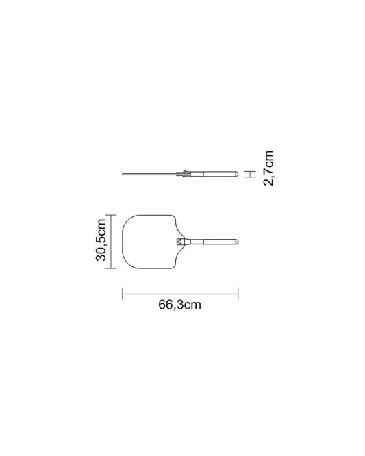 ترامونتينا منذ عام 1911، صنع في البرازيل، مجرفة بيتزا معدنية طبيعية من ترامونتينا بمقبض قصير