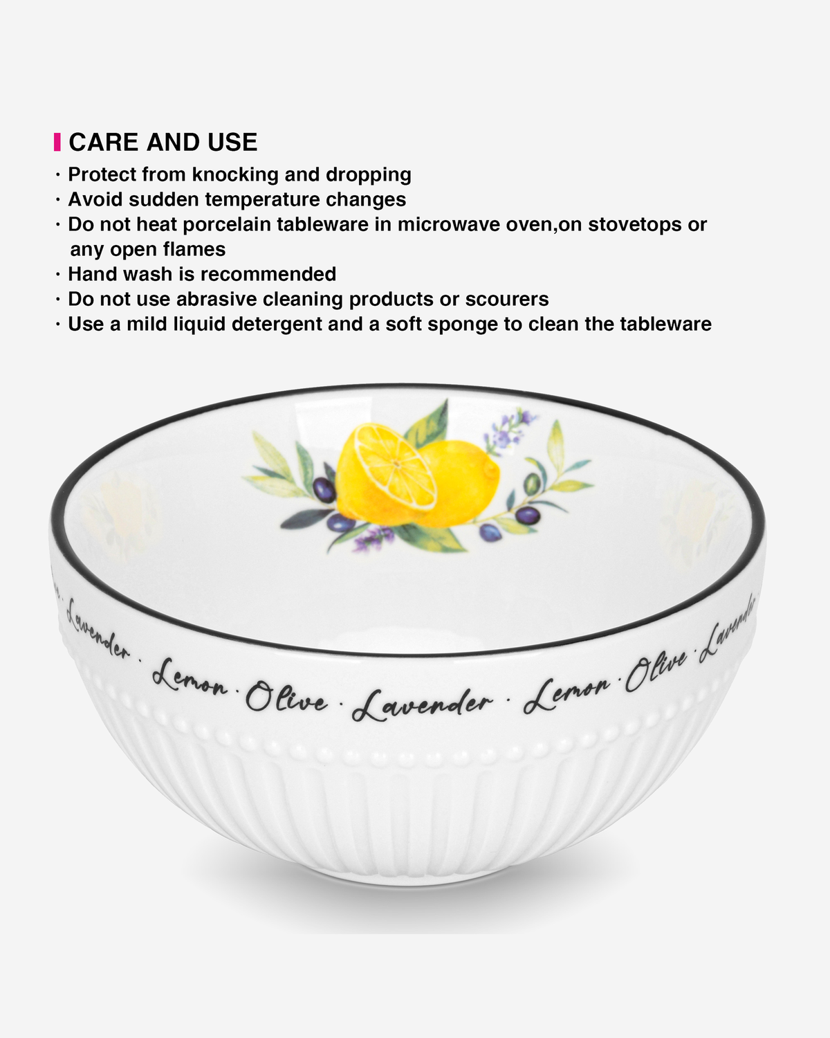 Fissman Bowl Set 2Pc Lemon Provence Porcelain 12cm