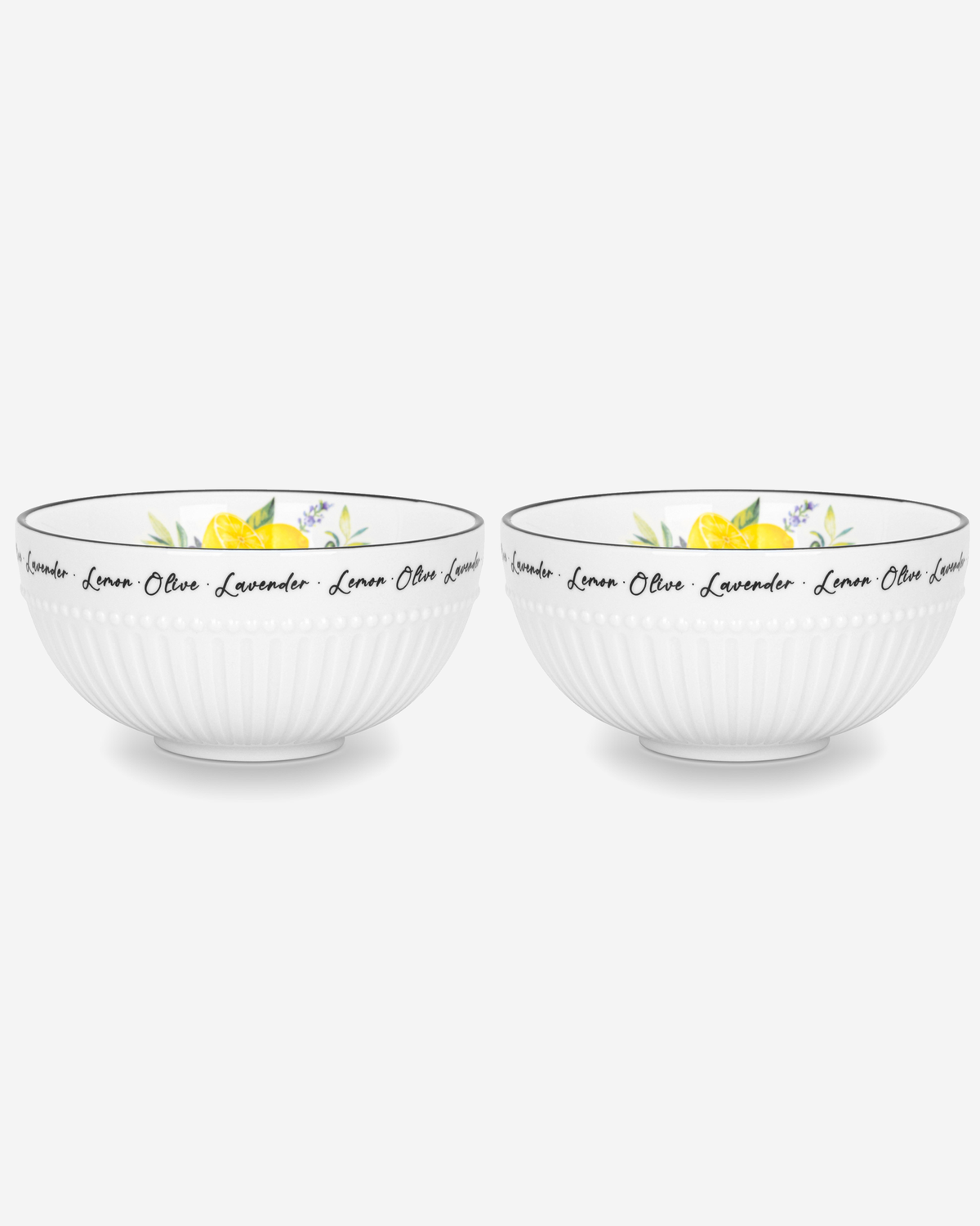 Fissman Bowl Set 2Pc Lemon Provence Porcelain 12cm