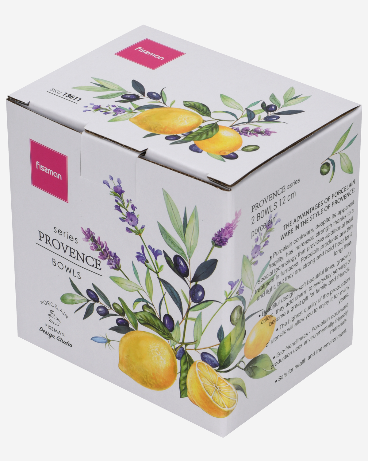Fissman Bowl Set 2Pc Lemon Provence Porcelain 12cm