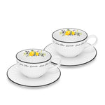 Fissman 2-Piece  Cups Lemon Provence Series 250 ml With Saucers Porcelain