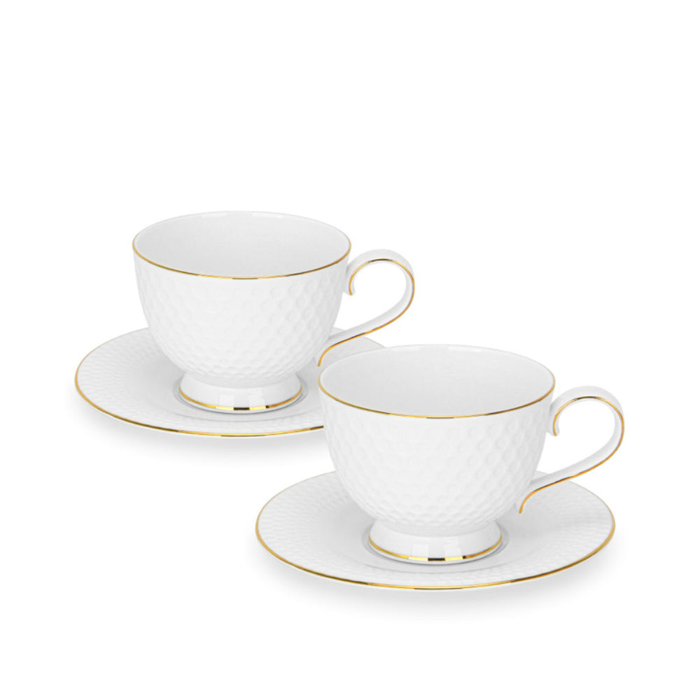 Fissman 2-Piece  Cups NOEMI 300 ml With Saucers Fine Bone China