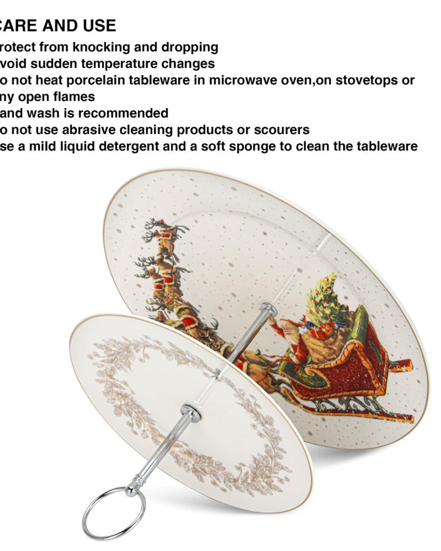 حامل فواكه فيسمان لعيد الميلاد، طبقتان، 19/27 سم