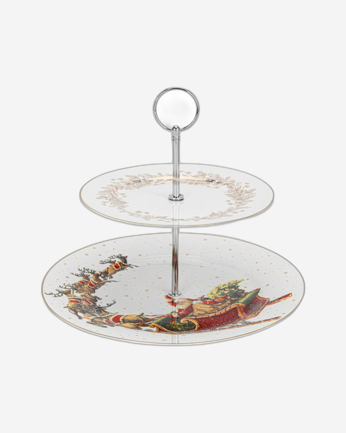 حامل فواكه فيسمان لعيد الميلاد، طبقتان، 19/27 سم