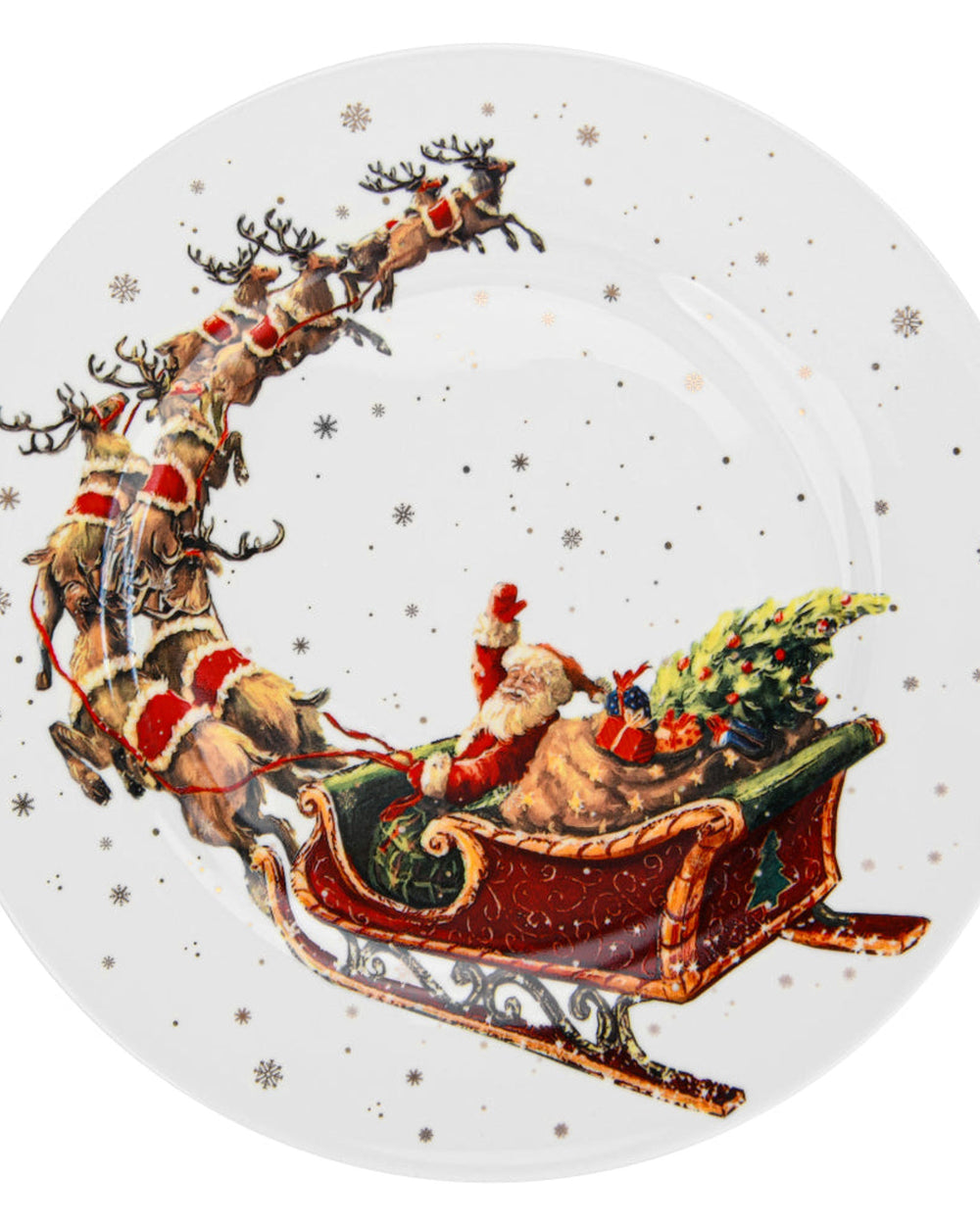 طبق فيسمان من قطعتين لعيد الميلاد، 19.5 سم، مصنوع من الخزف العظمي الجديد